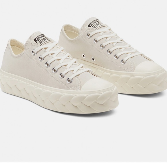 Converse Shoes - Converse CTAS Braided Platform Runway Cable - Egret Canvas Sneakers Size 6.5